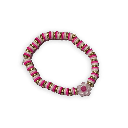 Pink flower bracelet