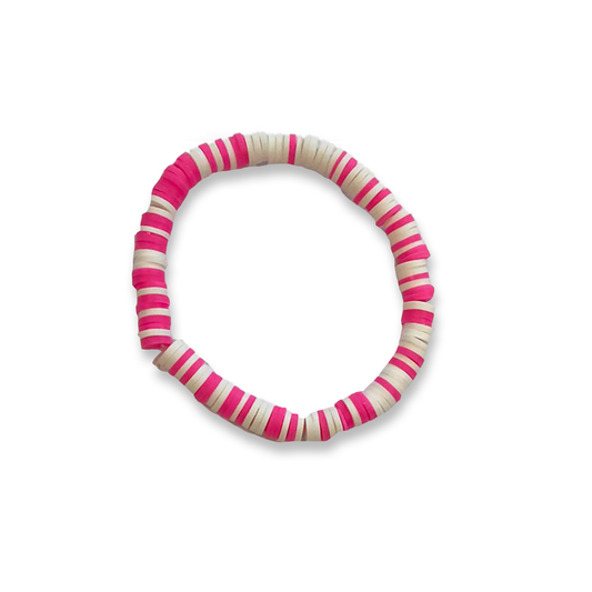 Pink and white bracelet